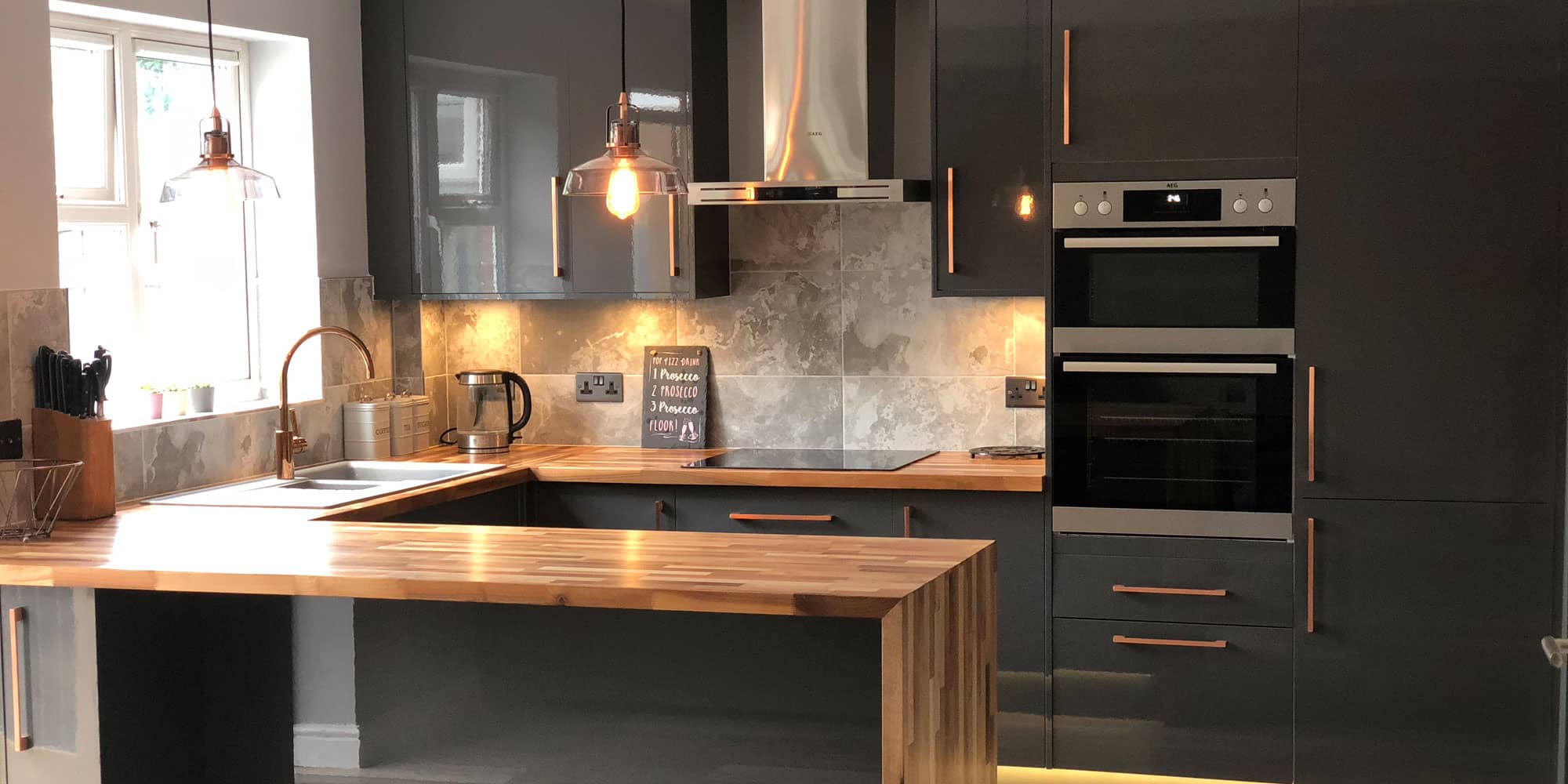 Modern graphite kitchen in Chester